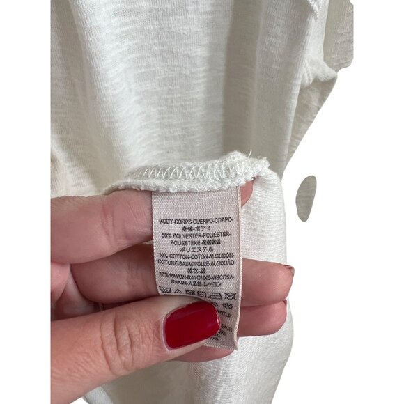 We The Free by Free People White High-Low Mock Neck Sweater Top Women's Size M - Picture 5 of 7